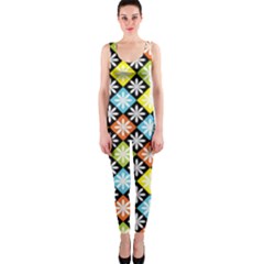 Diamond Argyle Pattern Colorful Diamonds On Argyle Style Onepiece Catsuit by Simbadda