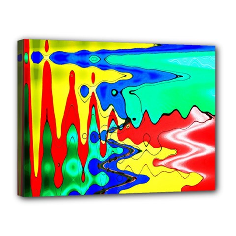 Bright Colours Abstract Canvas 16  X 12  by Simbadda