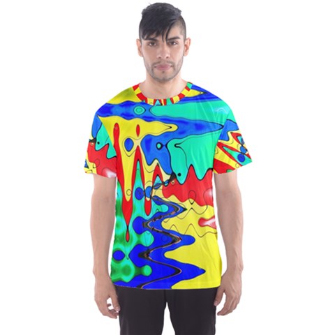 Bright Colours Abstract Men s Sport Mesh Tee by Simbadda