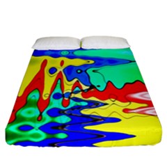 Bright Colours Abstract Fitted Sheet (california King Size) by Simbadda