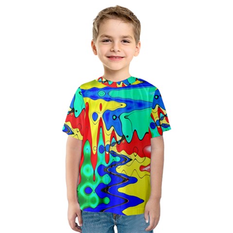 Bright Colours Abstract Kids  Sport Mesh Tee by Simbadda