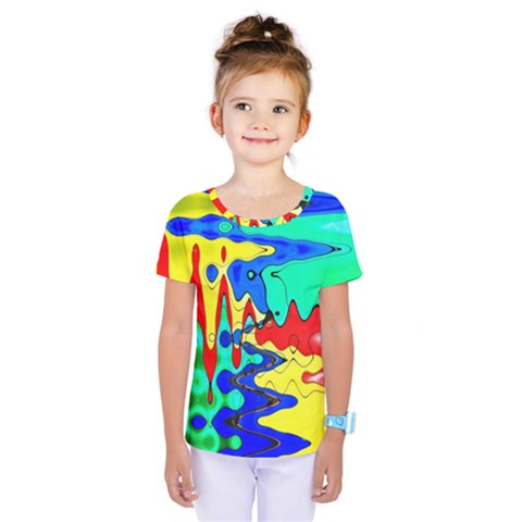 Bright Colours Abstract Kids  One Piece Tee by Simbadda