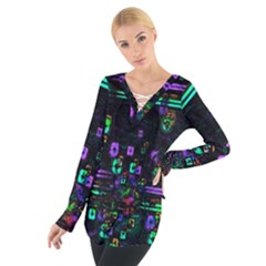 Digital Painting Colorful Colors Light Women s Tie Up Tee by Simbadda