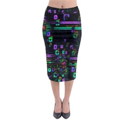 Digital Painting Colorful Colors Light Midi Pencil Skirt by Simbadda