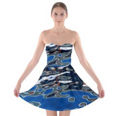 Colorful Reflections In Water Strapless Bra Top Dress by Simbadda