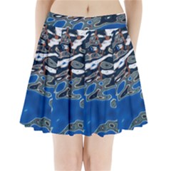 Colorful Reflections In Water Pleated Mini Skirt by Simbadda