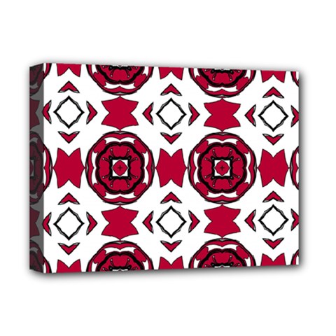 Seamless Abstract Pattern With Red Elements Background Deluxe Canvas 16  X 12   by Simbadda