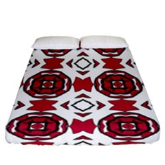 Seamless Abstract Pattern With Red Elements Background Fitted Sheet (california King Size) by Simbadda