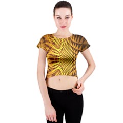 Patterned Wallpapers Crew Neck Crop Top by Simbadda