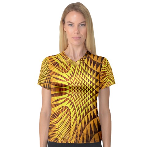 Patterned Wallpapers Women s V-neck Sport Mesh Tee by Simbadda