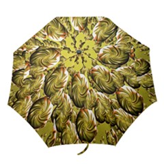 Melting Gold Drops Brighten Version Abstract Pattern Revised Edition Folding Umbrellas by Simbadda