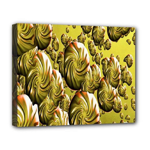 Melting Gold Drops Brighten Version Abstract Pattern Revised Edition Deluxe Canvas 20  X 16   by Simbadda