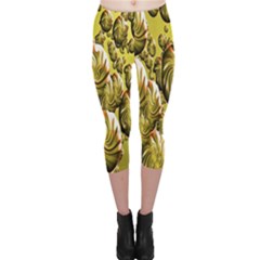 Melting Gold Drops Brighten Version Abstract Pattern Revised Edition Capri Leggings  by Simbadda