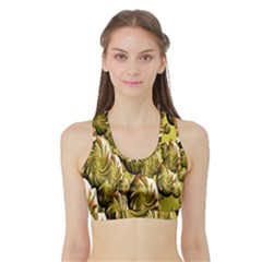 Melting Gold Drops Brighten Version Abstract Pattern Revised Edition Sports Bra With Border by Simbadda