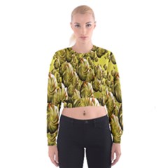 Melting Gold Drops Brighten Version Abstract Pattern Revised Edition Women s Cropped Sweatshirt by Simbadda