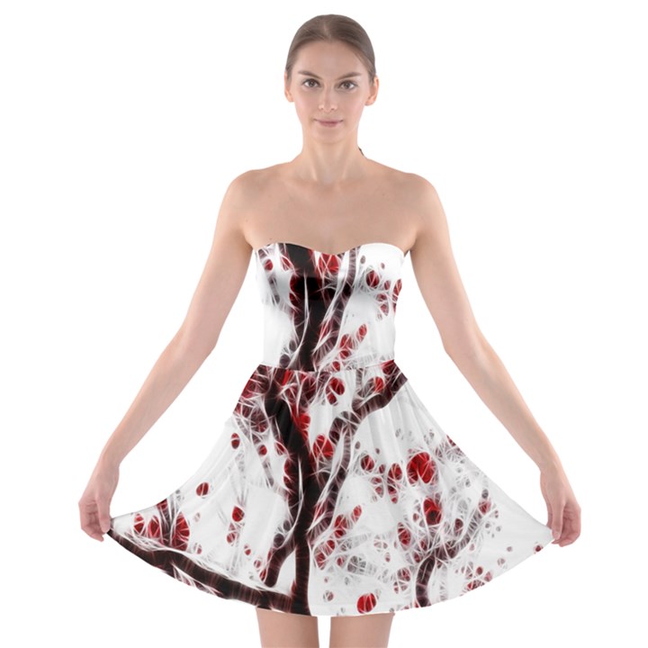 Tree Art Artistic Abstract Background Strapless Bra Top Dress