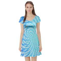 Abstract Pattern Neon Glow Background Short Sleeve Skater Dress by Simbadda