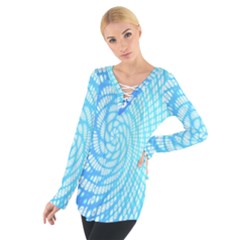 Abstract Pattern Neon Glow Background Women s Tie Up Tee by Simbadda