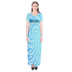 Abstract Pattern Neon Glow Background Short Sleeve Maxi Dress by Simbadda