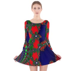 Recurring Circles In Shape Of Amphitheatre Long Sleeve Velvet Skater Dress by Simbadda