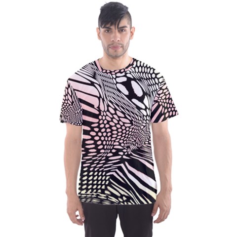 Abstract Fauna Pattern When Zebra And Giraffe Melt Together Men s Sport Mesh Tee by Simbadda