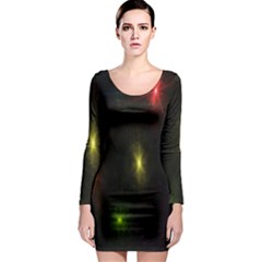 Star Lights Abstract Colourful Star Light Background Long Sleeve Bodycon Dress by Simbadda