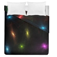 Star Lights Abstract Colourful Star Light Background Duvet Cover Double Side (queen Size) by Simbadda