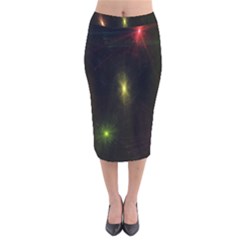 Star Lights Abstract Colourful Star Light Background Velvet Midi Pencil Skirt by Simbadda