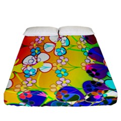 Abstract Flowers Design Fitted Sheet (california King Size) by Simbadda