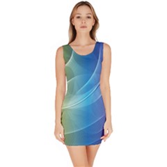 Colorful Guilloche Spiral Pattern Background Sleeveless Bodycon Dress by Simbadda