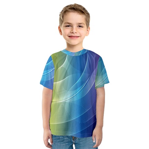 Colorful Guilloche Spiral Pattern Background Kids  Sport Mesh Tee by Simbadda