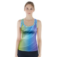 Colorful Guilloche Spiral Pattern Background Racer Back Sports Top by Simbadda