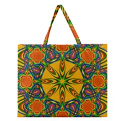 Seamless Orange Abstract Wallpaper Pattern Tile Background Zipper Large Tote Bag by Simbadda