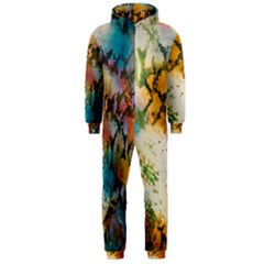 Abstract Color Splash Background Colorful Wallpaper Hooded Jumpsuit (men) 