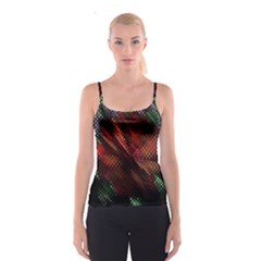 Abstract Green And Red Background Spaghetti Strap Top by Simbadda