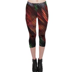 Abstract Green And Red Background Capri Leggings  by Simbadda