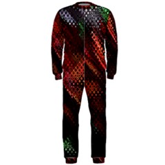 Abstract Green And Red Background Onepiece Jumpsuit (men)  by Simbadda