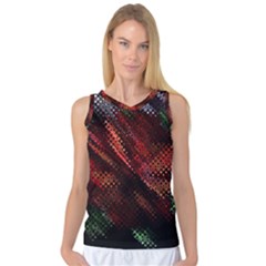 Abstract Green And Red Background Women s Basketball Tank Top by Simbadda