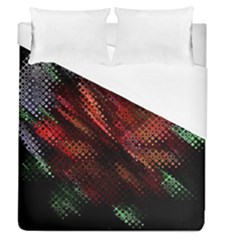 Abstract Green And Red Background Duvet Cover (queen Size) by Simbadda