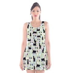 Dots031d Scoop Neck Skater Dress