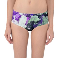 Background Abstract With Green And Purple Hues Mid-waist Bikini Bottoms by Simbadda