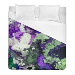 Background Abstract With Green And Purple Hues Duvet Cover (full/ Double Size) by Simbadda