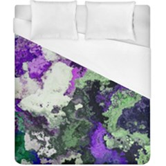 Background Abstract With Green And Purple Hues Duvet Cover (california King Size) by Simbadda