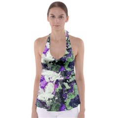 Background Abstract With Green And Purple Hues Babydoll Tankini Top by Simbadda