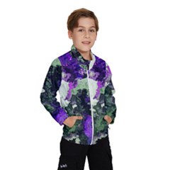 Background Abstract With Green And Purple Hues Wind Breaker (kids) by Simbadda