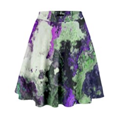 Background Abstract With Green And Purple Hues High Waist Skirt by Simbadda