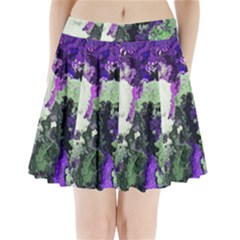 Background Abstract With Green And Purple Hues Pleated Mini Skirt by Simbadda