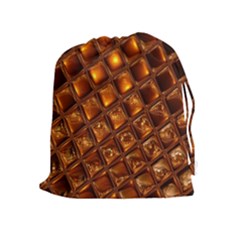 Caramel Honeycomb An Abstract Image Drawstring Pouches (extra Large) by Simbadda