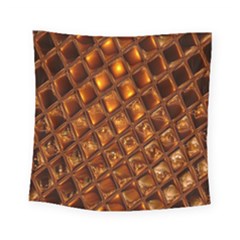 Caramel Honeycomb An Abstract Image Square Tapestry (small)