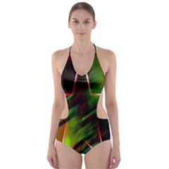 Colorful Background Star Cut-out One Piece Swimsuit by Simbadda